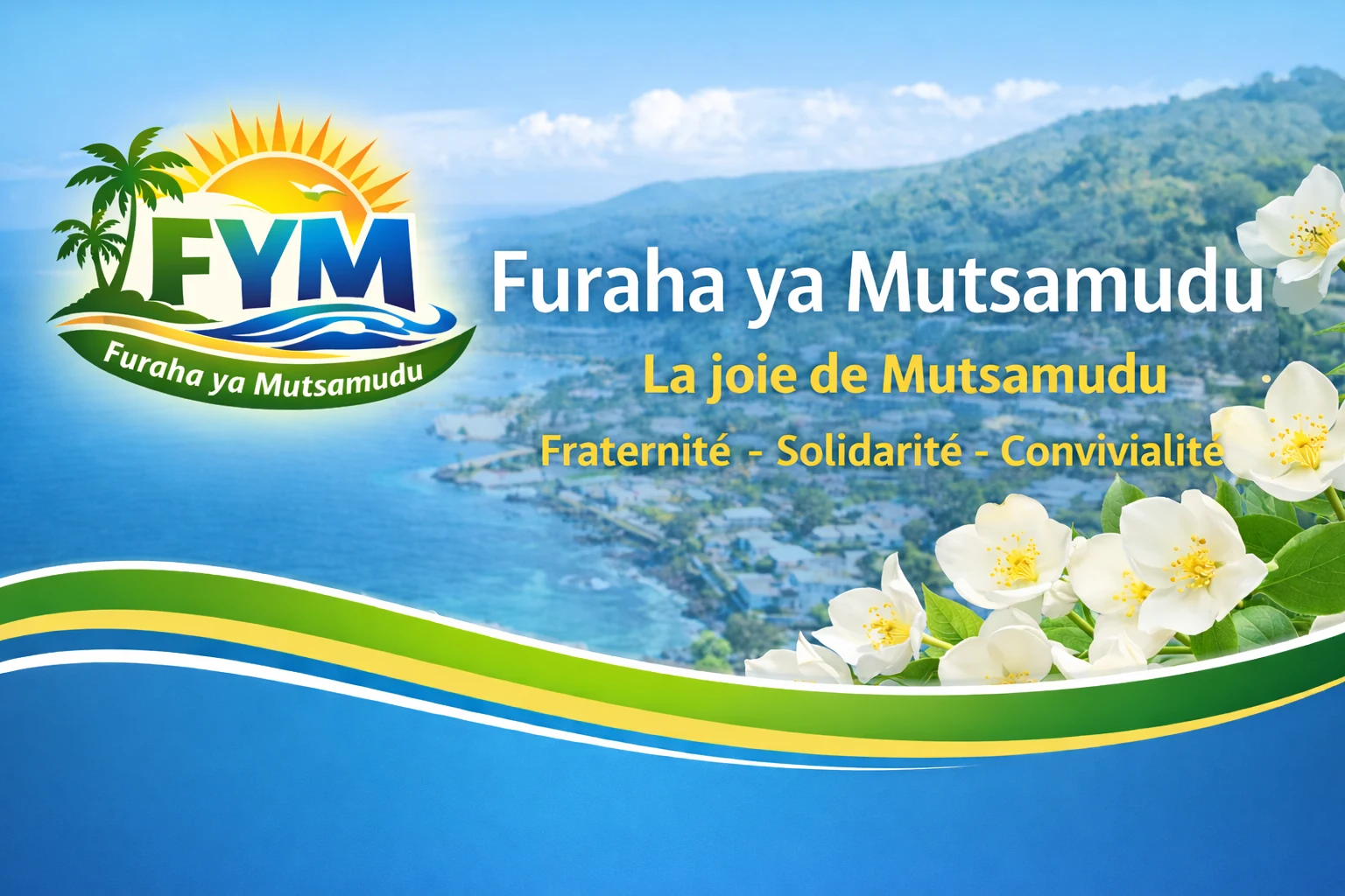 Bannière FYM avec un panorama de Mutsamudu